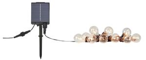 Markslöjd Αλυσίδα φωτιστικών Suno, ηλιακή, USB, πλαστικό, 10 φώτα, IP44, Μαύρο, Πλαστικό