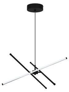 Viokef LED κρεμαστή λάμπα Sandy, μήκος 60 cm, μαύρο, μέταλλο, Μαύρο, Σαλόνι / τραπεζαρία, Αλουμίνιο, σύγχρονο