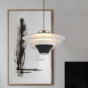 Viokef LED κρεμαστή λάμπα Manley, μαύρο/λευκό, Ø 22 cm, μέταλλο, Μαύρο, Σαλόνι / τραπεζαρία, Μέταλλο, σύγχρονο