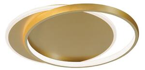 Viokef LED φωτιστικό οροφής Evelyn, χρυσό, μήκος 55 cm, μέταλλο, Χρυσό / Ορείχαλκου, Σαλόνι / τραπεζαρία, Αλουμίνιο, σύγχρονο