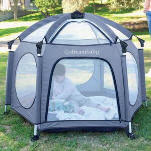 Πάρκο Με Κάλυμμα UV Dreambaby Blue/Gray BR78585