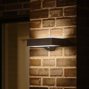 Nordlux LED ηλιακό φωτιστικό εξωτερικού χώρου Monay Square μαύρο IP44, Μαύρο, Πλαστικό, Σκανδιναβικό, Γωνιακός τοίχος