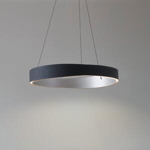 Lucande LED κρεμαστό φωτιστικό Daelor, μαύρο/αλουμίνιο, CCT, ρυθμιζόμενη ένταση, ρυθμιζόμενος, Μαύρο, Σαλόνι / τραπεζαρία, Μέταλλο, σχεδιασμός