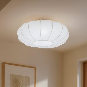 Lindby Φωτιστικό οροφής Helin, λευκό, Ø 60 cm, ύφασμα, 3 x E27, ρυθμιζόμενος, Λευκό, Σαλόνι / τραπεζαρία, Ύφασμα / Κλωστοϋφαντουργία, Σκανδιναβικό