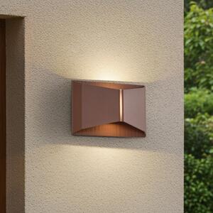 Lindby LED εξωτερικός φωτισμός τοίχου Anlira, καφέ, Up & down, IP65, Καφέ / Σκουριάς, Μέταλλο, σύγχρονο