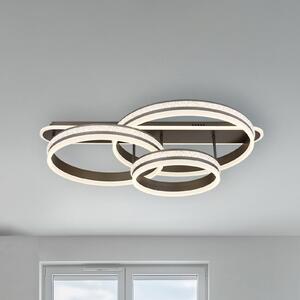 Globo LED φωτιστικό οροφής Grouni, μήκος 80 cm, χρώμα τιτανίου, CCT μέταλλο, ρυθμιζόμενος, Γκρι, Σαλόνι / τραπεζαρία, Μέταλλο, σύγχρονο