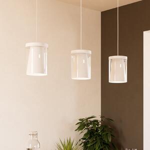 EGLO connect Έξυπνη LED κρεμαστή λάμπα Chiusello-Z, λευκό, μέταλλο, ρυθμιζόμενος, Λευκό, Σαλόνι / τραπεζαρία, Γυαλί, σύγχρονο