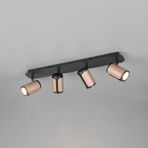 Trio Lighting Αποφασιστική λάμπα οροφής Gillan, καφέ, 4 φλόγες, μέταλλο, GU10, ρυθμιζόμενος, Καφέ / Σκουριάς, Σαλόνι / τραπεζαρία, Μέταλλο, σύγχρονο