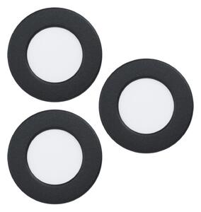 EGLO connect LED φωτιστικό ενσωματωμένο Fueva 6-Z, μαύρο, σετ 3 τεμαχίων, ρυθμιζόμενος, Μαύρο, Σαλόνι / τραπεζαρία, Πλαστικό, σύγχρονο