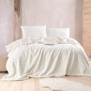 Κουβέρτα Fleece Υπέρδιπλη Με Γουνάκι (220x240) + Διακοσμητικές Μαξιλαροθήκες (Σετ) Rythmos Bliss Λευκό