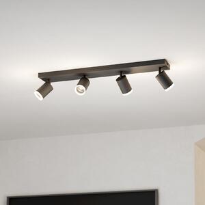 EGLO connect Έξυπνος LED Spot Melitello-Z, 4-φωτεινός, μαύρος, ρυθμιζόμενος, Μαύρο, Σαλόνι / τραπεζαρία, Αλουμίνιο, σύγχρονο