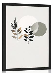 Αφίσα μινιμαλιστικά φύλλα με boho φόντο