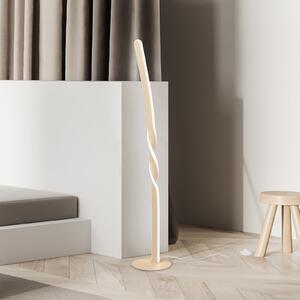 Reality Leuchten Λάμπα δαπέδου LED Ginko, άμμος, μέταλλο, ύψος 110 cm, Μπεζ, Σαλόνι / τραπεζαρία, Μέταλλο, σύγχρονο