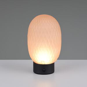 Trio Lighting LED-Akku-Τραπεζοκαθιστικό Φωτιστικό Facette, κεχριμπαρένιο, USB, γυαλί, ρυθμιζόμενος, Καφέ / Σκουριάς, Σαλόνι / τραπεζαρία, Γυαλί