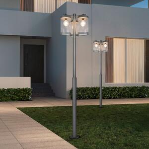 Trio Lighting Εξωτερικός φωτισμός Sambesi, ύψος 240 cm, ανθρακί, αισθητήρας σούρουπο, Γκρι, Αλουμίνιο, σύγχρονο