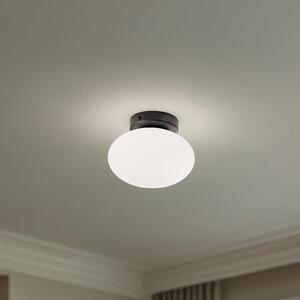 Domiluce Φωτιστικό οροφής Ufo, μαύρο/λευκό, Ø 18 cm, γυαλί, G9, ρυθμιζόμενος, Λευκό, Σαλόνι / τραπεζαρία, Μέταλλο, σύγχρονο