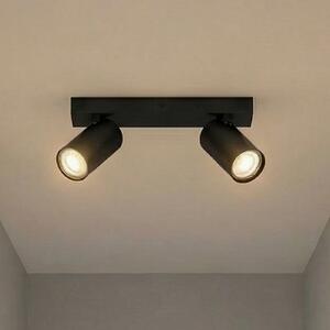 OSRAM Προβολέας οροφής OCTAGON μαύρος 2-φωτιστικό GU10-LED 927 dim, ρυθμιζόμενος, Μαύρο, Σαλόνι / τραπεζαρία, Μέταλλο, σύγχρονο