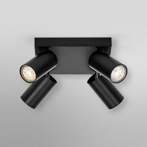 OSRAM Σποτ οροφής OCTAGON PLATE, μαύρο, 4-φωτιστικό GU10-LED 927, ρυθμιζόμενος, Μαύρο, Σαλόνι / τραπεζαρία, Μέταλλο, σύγχρονο
