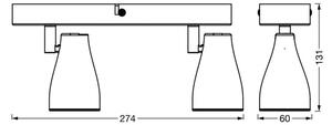OSRAM Προβολέας οροφής PEAR, λευκός, 2 φλόγες, GU10-LED 2.700 K, Λευκό, Πλαστικό