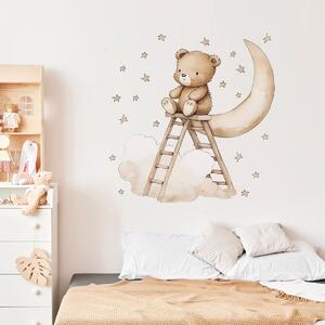 Παιδικά Αυτοκόλλητα Τοίχου Sipo Boho Teddy Bear On A Ladder SIP-WS63047