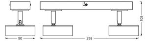 OSRAM LED-Deckenstrahler PLUTO, λευκό, 2 σποτ μεταλλικά 3.000 K, Λευκό, Σαλόνι / τραπεζαρία, Μέταλλο
