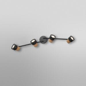 OSRAM Προβολέας οροφής CORK, μαύρος, 4 σποτ GU10-LED 927 dim, ρυθμιζόμενος, Μαύρο, Σαλόνι / τραπεζαρία, Μέταλλο