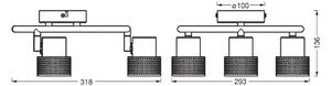 OSRAM Προβολέας οροφής CORK SPIRAL λευκός 3-Spot GU10LED 927 dim, ρυθμιζόμενος, Λευκό, Σαλόνι / τραπεζαρία, Μέταλλο