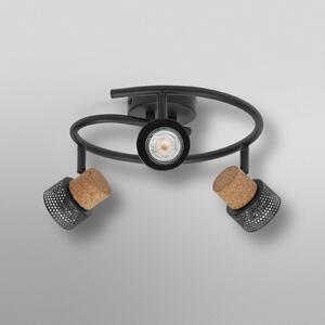 OSRAM Προβολέας οροφής CORK SPIRAL μαύρος 3-Spot GU10-LED 927, ρυθμιζόμενος, Μαύρο, Σαλόνι / τραπεζαρία, Μέταλλο