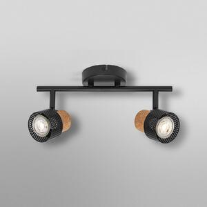 OSRAM Προβολέας οροφής CORK, μαύρος, 2 σποτ GU10-LED 927 dim, ρυθμιζόμενος, Μαύρο, Σαλόνι / τραπεζαρία, Μέταλλο