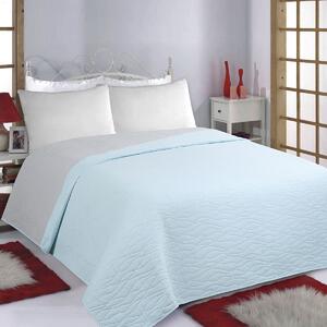 Κουβερλί Μονό (170x220) 2 Όψεων Silk Fashion Waves Sky Blue-Grey