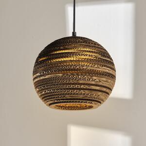OSRAM Κρεμαστό φωτιστικό BALL, καφέ, Ø 26 cm, κυματοειδές χαρτόνι, E27, ρυθμιζόμενος, Καφέ / Σκουριάς, Σαλόνι / τραπεζαρία, Χαρτί / χαρτόνι