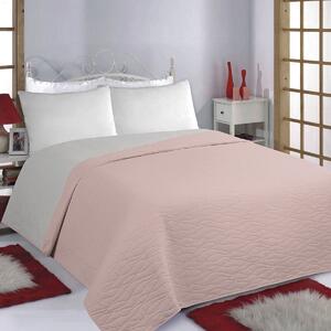Κουβερλί Μονό (170x220) 2 Όψεων Silk Fashion Waves Pink-Grey