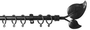 Κουρτινόξυλο Φ19mm Μονό Επεκτεινόμενο 120-210cm Με Άκρα Grace Star Leaves Black 790167