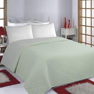 Κουβερλί Μονό (170x220) 2 Όψεων Silk Fashion Waves Mint-Grey