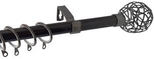 Κουρτινόξυλο Φ19mm Μονό Επεκτεινόμενο 120-210cm Με Άκρα Grace Nickel Black 997436