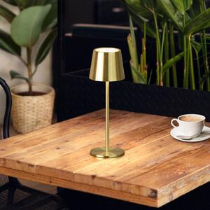 FH Lighting LED-Akku-Τραπεζοκαθιστικό Roxi, χάλκινο, μέταλλο, IP54 Dimmer, ρυθμιζόμενος, Χρυσό / Ορείχαλκου, Σαλόνι / τραπεζαρία, Μέταλλο, σύγχρονο