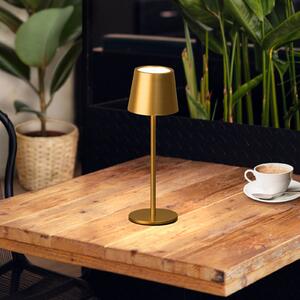 FH Lighting LED επιτραπέζια λάμπα με μπαταρία Roxi, χρυσό χρώμα, μέταλλο, IP54, ρυθμιστής, ρυθμιζόμενος, Χρυσό / Ορείχαλκου, Σαλόνι / τραπεζαρία, Μέταλλο, σύγχρονο