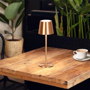 FH Lighting LED επιτραπέζια λάμπα με μπαταρία Roxi, χάλκινο χρώμα, μέταλλο, IP54, ρυθμιστής, ρυθμιζόμενος, Χαλκού, Σαλόνι / τραπεζαρία, Μέταλλο, σύγχρονο