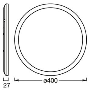 OSRAM LED φωτιστικό οροφής ORBIS ULTRA SLIM, μαύρο, Ø 40 cm dim, ρυθμιζόμενος, Μαύρο, Σαλόνι / τραπεζαρία, Πλαστικό, σύγχρονο