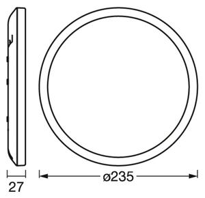 OSRAM LED φωτιστικό οροφής ORBIS ULTRA SLIM, μαύρο, Ø 24 cm dim, ρυθμιζόμενος, Μαύρο, Σαλόνι / τραπεζαρία, Πλαστικό, σύγχρονο
