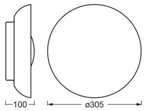 OSRAM Φωτιστικό οροφής ORBIS Milan, λευκό, Ø 31 cm, μέταλλο/γυαλί, ρυθμιζόμενος, Λευκό, Σαλόνι / τραπεζαρία, Μέταλλο, σύγχρονο