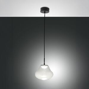 Fabas Luce LED κρεμαστό φωτιστικό Deva, διαφανές, γυαλί, Ø 25 cm, CCT, ρυθμιζόμενη ένταση, ρυθμιζόμενος, Διαφανές, Σαλόνι / τραπεζαρία, Γυαλί, σύγχρονο