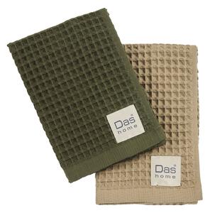 Ποτηρόπανα Πικέ (Σετ 2τμχ) Das Home Kitchen 0802 Olive-Green