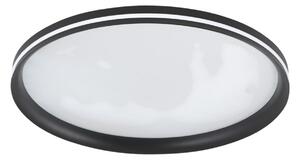 Fabas Luce LED φωτιστικό οροφής Isy, μαύρο, Ø 55 cm, μέταλλο, CCT, ρυθμιζόμενο, ρυθμιζόμενος, Μαύρο, Σαλόνι / τραπεζαρία, Μέταλλο, σύγχρονο