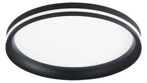 Fabas Luce LED φωτιστικό οροφής Isy, μαύρο, Ø 35 cm, μέταλλο, CCT, ρυθμιζόμενο, ρυθμιζόμενος, Μαύρο, Σαλόνι / τραπεζαρία, Μέταλλο, σύγχρονο