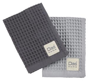 Ποτηρόπανα Πικέ (Σετ 2τμχ) Das Home Kitchen 0801 Grey