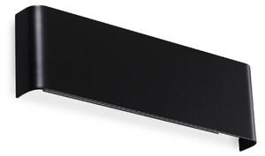 IDEAL LUX Φωτιστικό τοίχου LED Delta, μαύρο, πλάτος 30 cm, 3.000K, Μαύρο, Σαλόνι / τραπεζαρία, Αλουμίνιο, σύγχρονο, Γωνιακός τοίχος