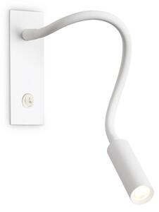 Ideallux Ideal Lux LED απλίκι τοίχου IO, λευκό, εύκαμπτος βραχίονας, διακόπτης, Λευκό, υπνοδωμάτιο, Αλουμίνιο, σύγχρονο