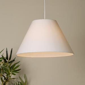 Searchlight Κρεμαστό φωτιστικό Lyta, λευκό, Ø 38 cm, ύφασμα, E27, κωνικό σχήμα, ρυθμιζόμενος, Λευκό, Σαλόνι / τραπεζαρία, Ύφασμα / Κλωστοϋφαντουργία, Σκανδιναβικό