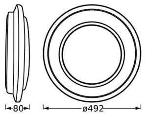 OSRAM LED φωτιστικό οροφής ORBIS BERLIN, ασημί, Ø 49 cm μέταλλο, Μεταλλικό, Σαλόνι / τραπεζαρία, Μέταλλο, σύγχρονο